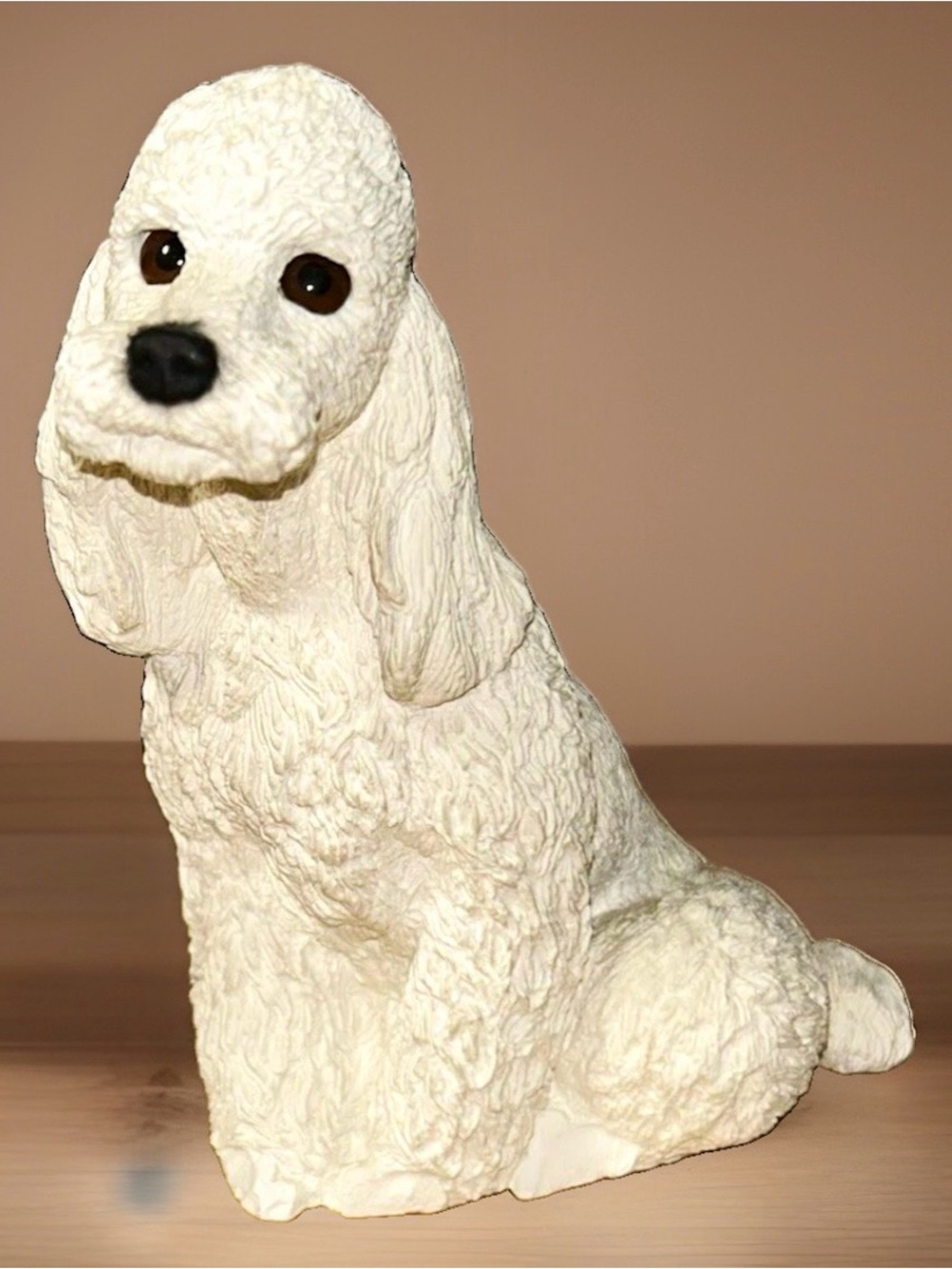 Marty 1986 White Poodle Dog Figurine #2502 Hand Painted Resin 5" by Martha Carey